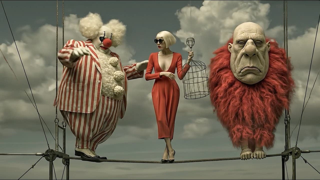 Surreal AI Circus - Man On The Trapeze | 4K by Kelly Boesch AI Art