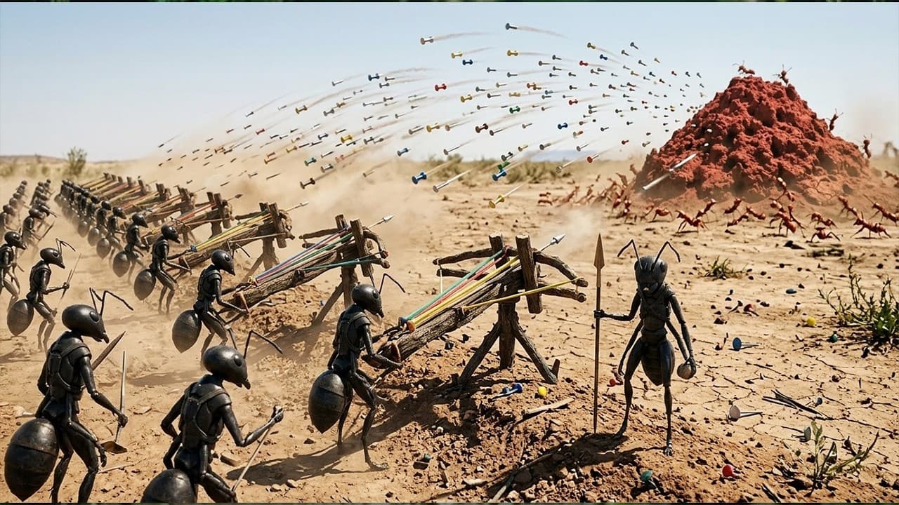Epic Ant Colony Battle: Red vs Black Ants | Black Ants Build BALLISTAS | AI Short Film by A Bíblia Revelada AI